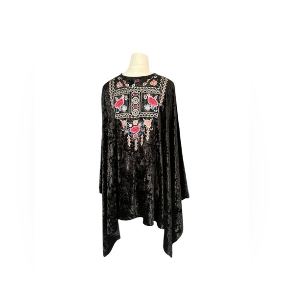 Philosophy Republic Clothing Open Front Wrap Velvet Embroidered Boho Cover Up - Picture 3 of 8